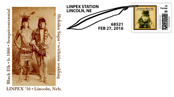 Lincoln Stamp Club, LINPEX 2016 Show Cover Mockup with Cachet and Cancel.